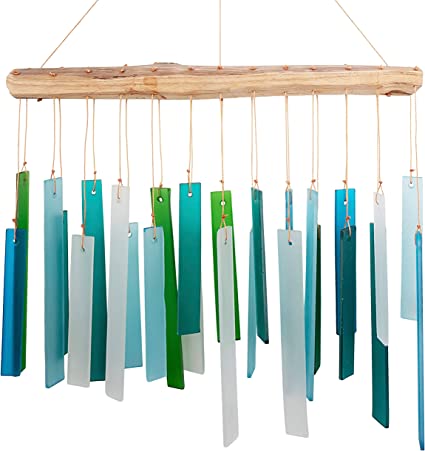 Blue Handworks Beach Glass & Driftwood Chime
