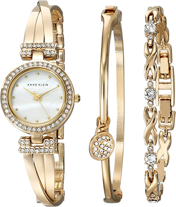  Crystal-Accented Bangle Watch