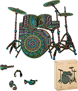 Drum Set Shaped Wooden Jigsaw Puzzle