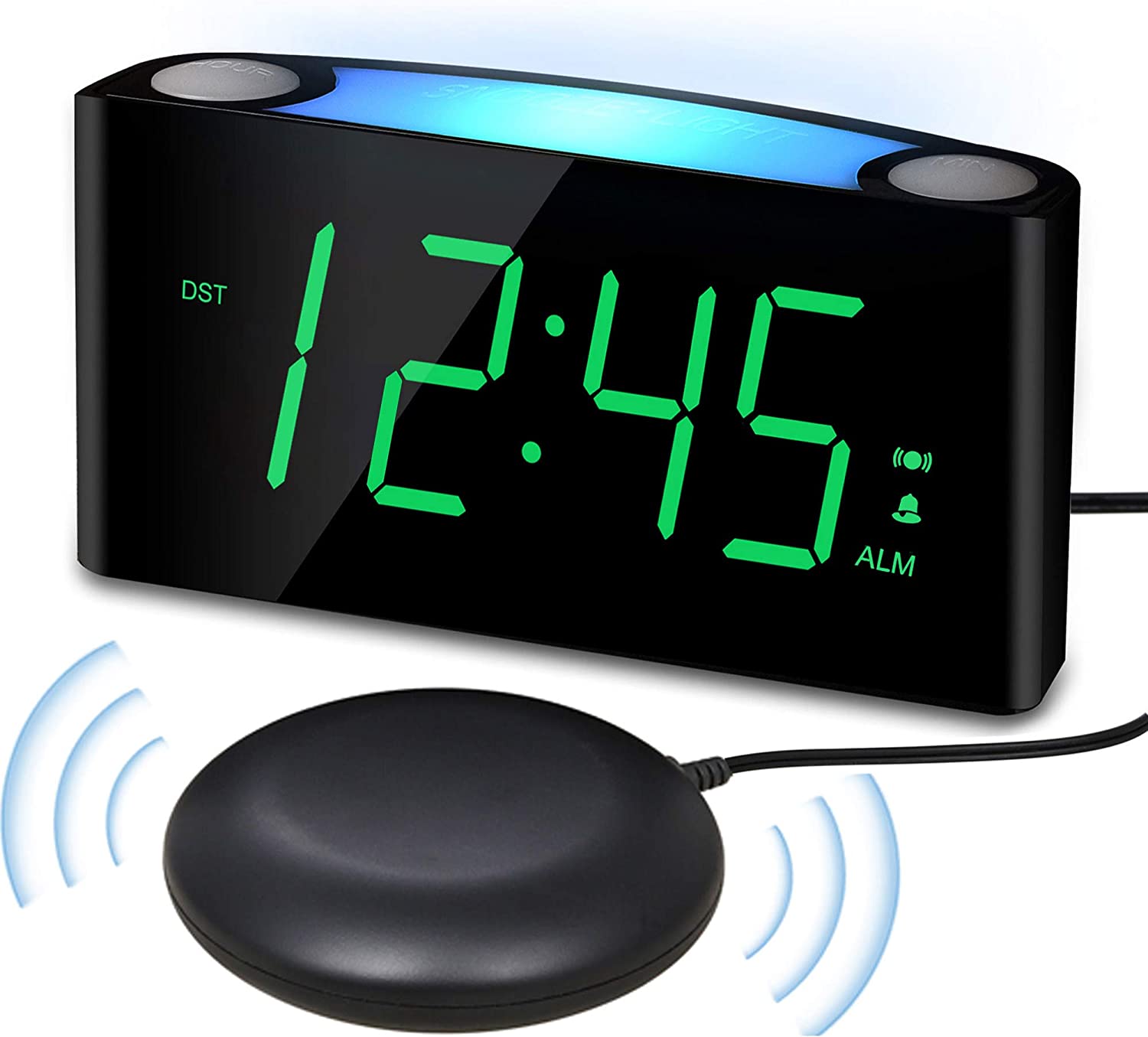 Extra Loud Vibrating Alarm Clock with Bed Shaker