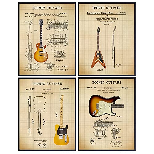 Famous Guitars Patent Print Set