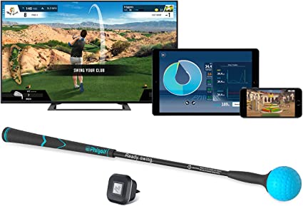 Home Golf Simulator with Weighted Swing Stick
