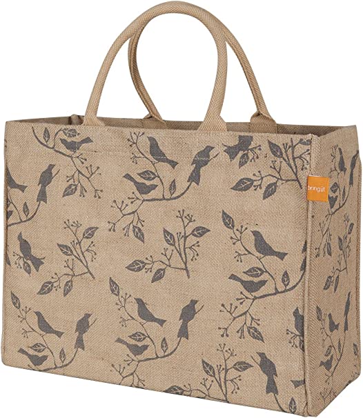 KAF Home Jute Market Tote Bag for Nature Lovers