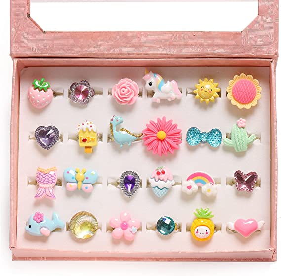 Little Girl Jewel Rings in Box