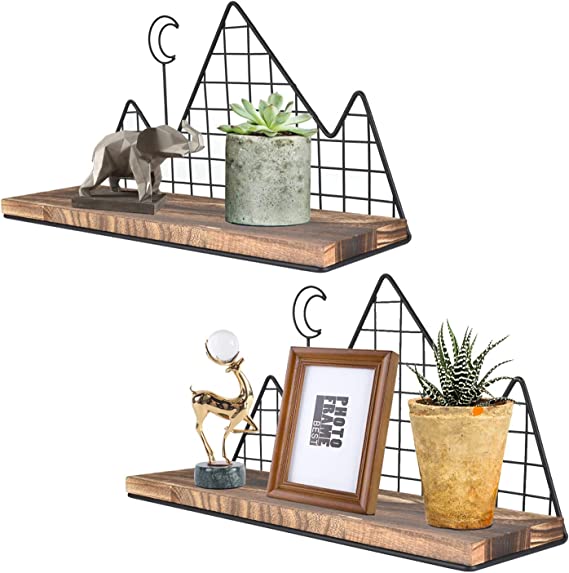 Set of 2 Mountain Wall Shelves