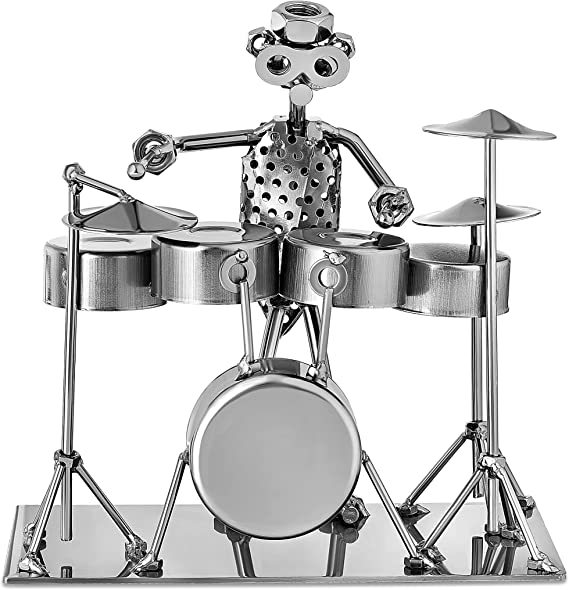 Silver Metal Drummer Figurine