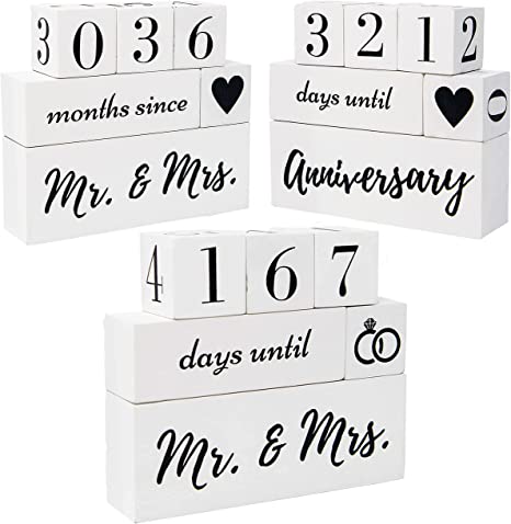 Wedding Countdown Calendar Block  Bridal Shower Gifts