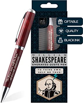 William Shakespeare Engraved Inspirational Quote Pen