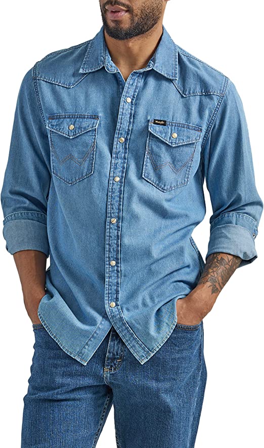 Denim Regular Fit Snap Shirt
