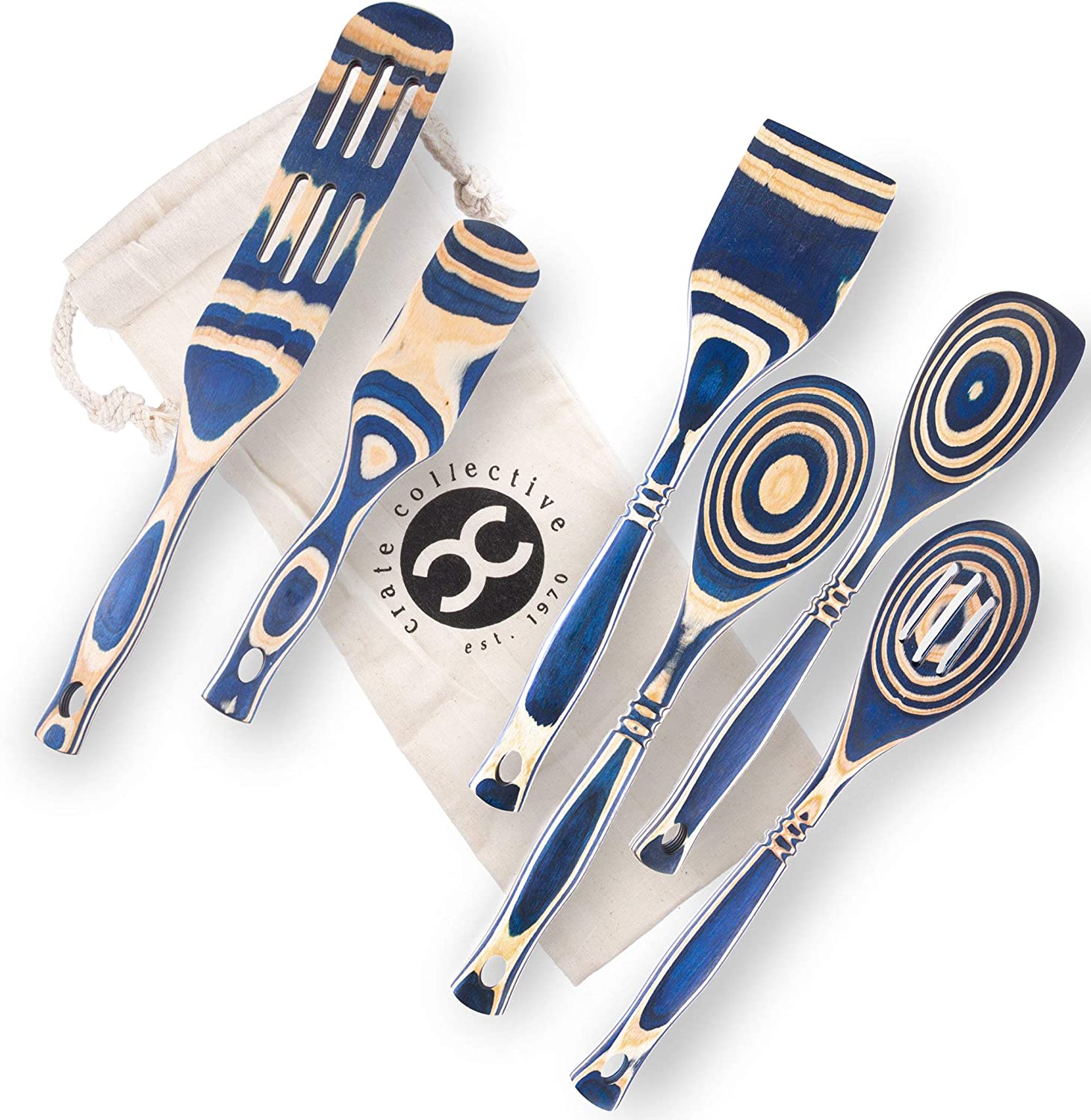 Exotic Pakkawood 6-Piece Kitchen Utensil Set