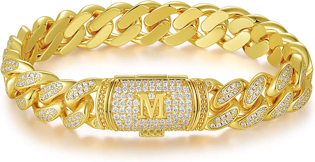 Gold Plated Hip Hop Mens Bracelet