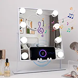 Lighted Vanity Mirror with Bluetooth Speaker & Wireless Charging