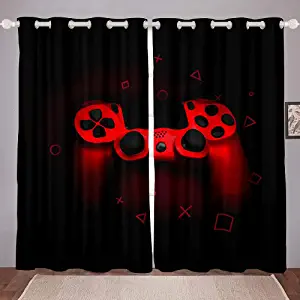 Red Gaming Console Window Curtain