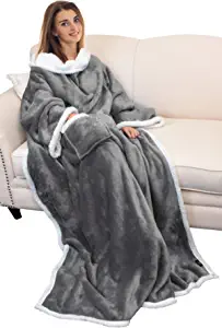 Wearable Blanket with Sleeves Arms
