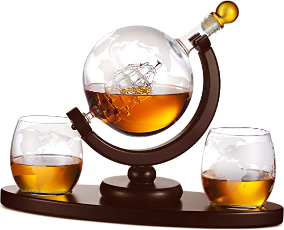 Whiskey Decanter Globe Set