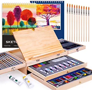 Wooden Art Set Crafts Drawing Painting Kit
