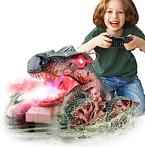 Dinosaur RC Cars with LED Lights and Spray Function
