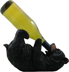 Drinking Black Bear Wine Bottle Holder