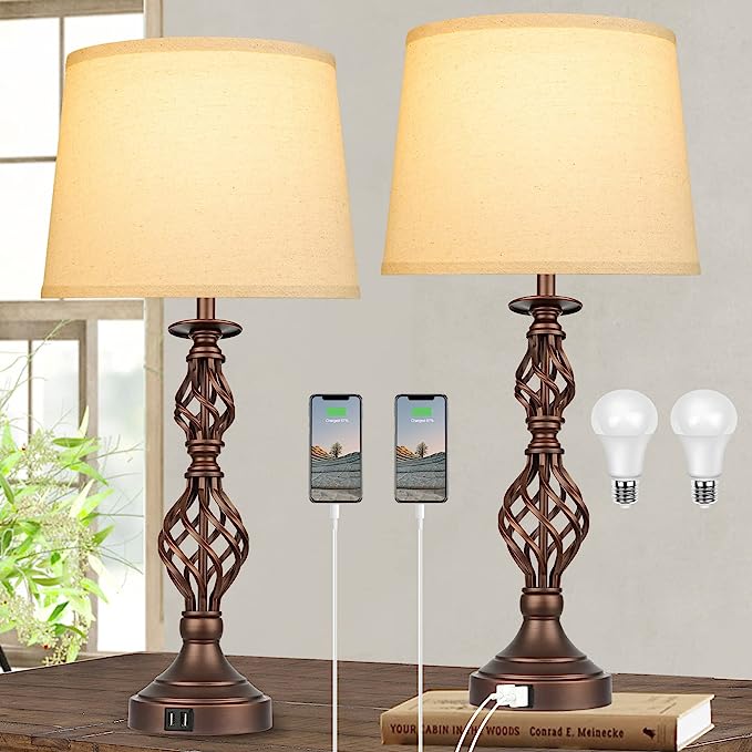 Touch Control Farmhouse Table Lamps