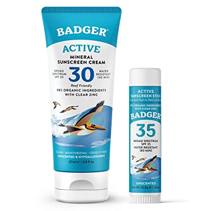 SPF 30 Active Mineral Sunscreen Cream and SPF 35 Active Mineral Sunscreen Face Stick
